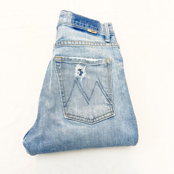 Mother Superior High Waisted Hiker Hover Undone On My Knes Denim Jeans Size 24 - Picture 1 of 9